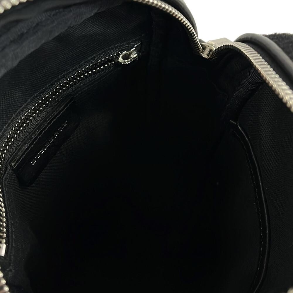 Burberry Shoulder Bag Black White Purple Wool Leather - Picture 6 of 10